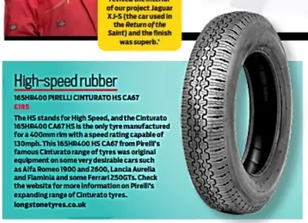Practical Classics Magazine 165 HR 400 PIRELLI CINTURATO Article